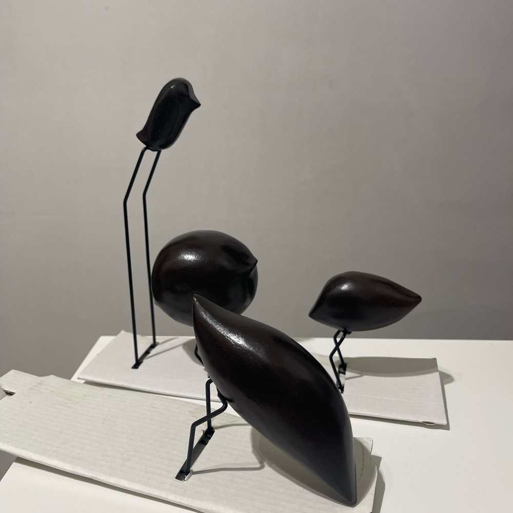 FISKELAGE Dark Wood & Metal BIRD Black Brown Minimalist Modern Figures IKEA - Picture 5 of 5